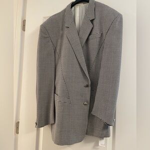Vintage Mugler Black and White Houndstooth Blazer